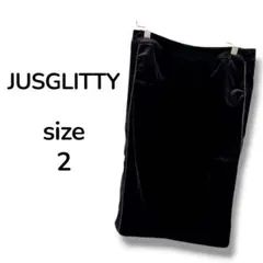 JUSGLITTY 재스글리티 벨루어 타이트 스커트 브라운 일본제