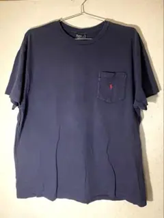 POLOラルフローレン 海外輸入古着 Tシャツ ポロプレイヤーロゴ ネイビー