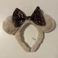ミッキー耳カチューシャ スパンコールリボン付き