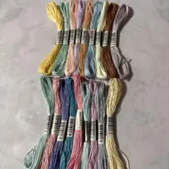 刺繍糸　１８本セット　シャーベット カラー　ミサンガ　刺し子　ステッチ