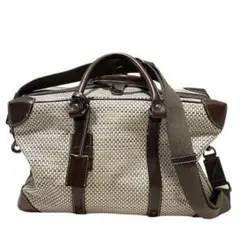 ボストンバッグ・旅行用バッグ ベージュ×ブラウン