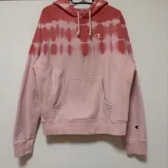Champion リバースウィーブ タイダイ ピンク パーカー 一点物