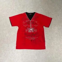 BADBOY グランジ y2k ラメプリント ネックレス ハーフジップ Tシャツのサムネイル