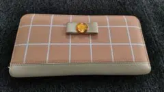 NICE CLAUP　チェック柄リボン長財布のサムネイル