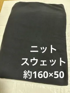 ニット生地 (裏毛) スウェット ブラック 無地 約160×50