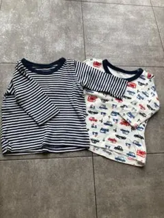 長袖シャツ2枚セット 80cm 綿100%