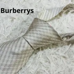 S*！様 Burberrys ヴィンテージ ネクタイ シルク100％ ホワイト系