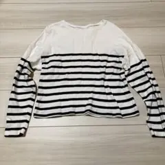 未使用新品　送料込み　Kobelettuce 白黒ストライプ 長袖Tシャツ