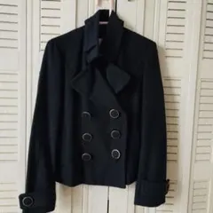 濃紺 ダブルブレスト ピーコート pコート ショート丈