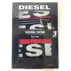 新品 DIESEL ディーゼル ボクサーパンツ 3枚組 S 黒 赤 紺 綿