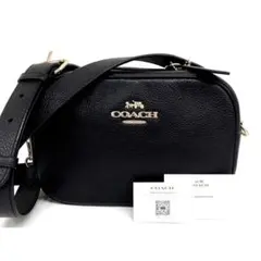 【新同品】COACHコーチ☆オールレザーカメラバッグ ブラック
