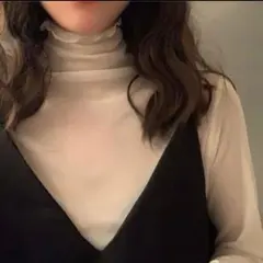 ハイネック　シースルートップス　インナー