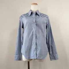 GAP ウエスタンシャツ S　M ブルー チェック スナップボタン　香港製