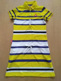 【美品】ルコック イエローベース ストライプ ワンピースサイズＭ 細め