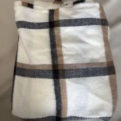 ZARA チェック柄マフラー ホワイト/ブラウンのサムネイル