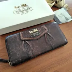 COACH ブラウンレザー 長財布