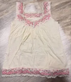 【美品】AS KNOW AS アズノゥアズ 花柄刺繍 レース タンクトップのサムネイル