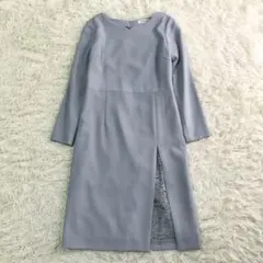 美品　ナチュラルビューティー　ワンピース　レース　水色　フォーマル