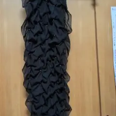フリル付き黒シフォンストール