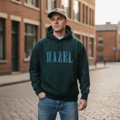 USA古着Championパーカーリバースウィーブ00s後染め短丈グリーンXL