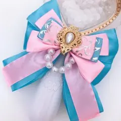 キンブレリボン カラット棒リボン 箔押しパール ピンクブルー ★ハンドメイド