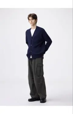 GU デニムスーパーワイドカーゴパンツ