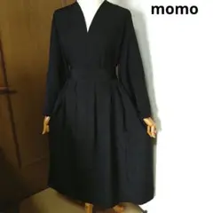 正絹 黒喪服 ウエストリボン付きタック入りワンピース♪着物リメイク