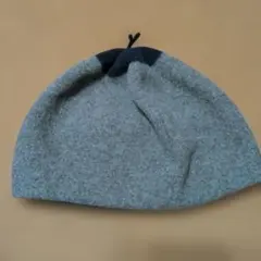 Né-net ウール100% ベレー帽 グレー × ネイビー / 日本製