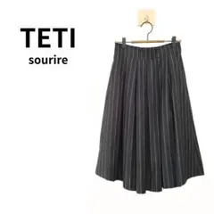 TETI sourire　フレアスカート　ストライプ柄　M-L　管理番号S-38
