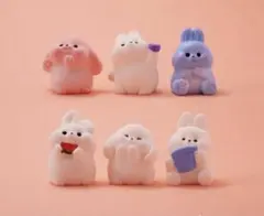 ミニうさぎ フィギュア 6個セット / ミニチュア インテリア 小物のサムネイル
