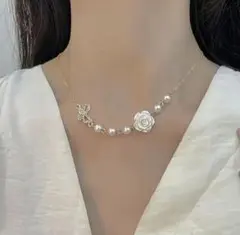 【♡お買い得♡】レディース ローズパール ネックレスファッションおしゃれ