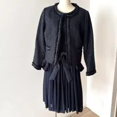 ルイルエブティック ワンピーススーツ ツイード シアー素材　ラメ入り　XXL