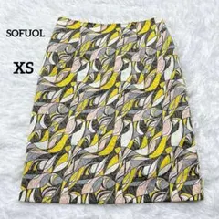 ソフール 総柄タイトスカート ひざ丈 上品 モダン柄 きれいめ 日本製 XSのサムネイル