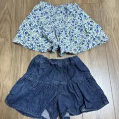 GU ハーフパンツ 120サイズ 花柄 デニム