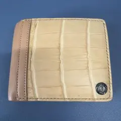 MOTO W1 ヌメクロコ ナチュラル 二つ折り財布のサムネイル