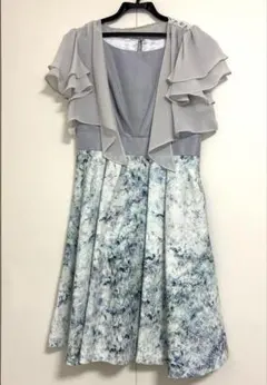 【ボレロ付】結婚式向け爽やかエレガントブルードレス（サイズ38）