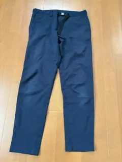 無印 イージーパンツ ネイビー ベルト付きパンツ muji