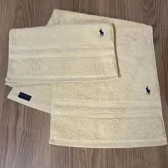 新品ラルフローレン ベージュフェイスタオル2枚セットRalphLauren