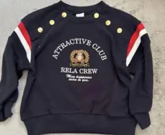 新品　RELA 刺繍クマ　ネイビーボタントレーナー 100