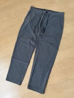 グレー ストライプ カジュアルパンツ　ストレート　XL 大きいサイズ