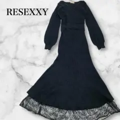 RESEXXY リゼクシー　ブラック　ニットワンピース　レース　ペチコート付き