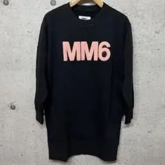 新品　MM6 メゾンマルジェラキッズ　スエットワンピース　ロゴワンピ　ブラック