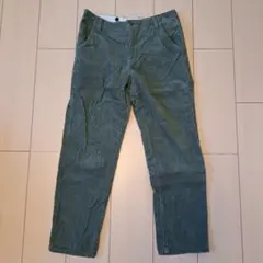 オリーブグリーン コーデュロイ カジュアルパンツ