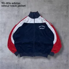 70s80sアディダスフランス製VENTEX社製ベロアトラックジャケット紺赤白