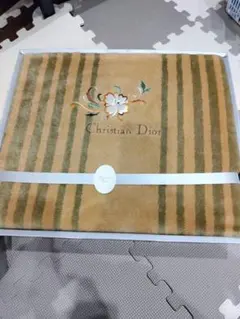 Christian Dior 140×240cm 寝具　ボアシーツ　レトロ　茶