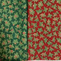 ロバートカフマン✨小さな柊と赤い実2枚セット✨グリーン系25cm✨赤系31cm