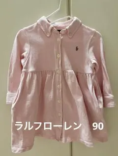 ラルフローレン ポロワンピース 90cm 女の子　長袖 ピンク
