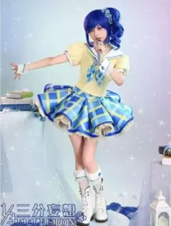 【アイカツ！】三分妄想 藤堂ユリカ風 グリーンステージコーデウィッグ+パニエ付 アイカツ！】三分妄想 藤堂ユリカ風 グリーンステージコーデ