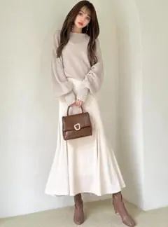 【GRL】ニットトップスXマーメイドキャミワンピースセットアップ[lt68]