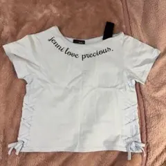 jenni love 水色 Tシャツ サイドリボン　肩ストラップ 130.のサムネイル